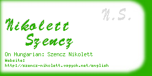 nikolett szencz business card